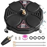 13" Pressure Washer Surface Cleaner with Turbo,Selkie Power Washer Driveway Attachment with 2 Power Washer Extension Wands&amp;4 Replacement Nozzles&amp;360 Rotating Turbo Nozzle,2500 PSI