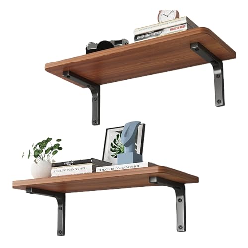 Étagères flottantes en bois lot de 2 pour décoration murale de salon