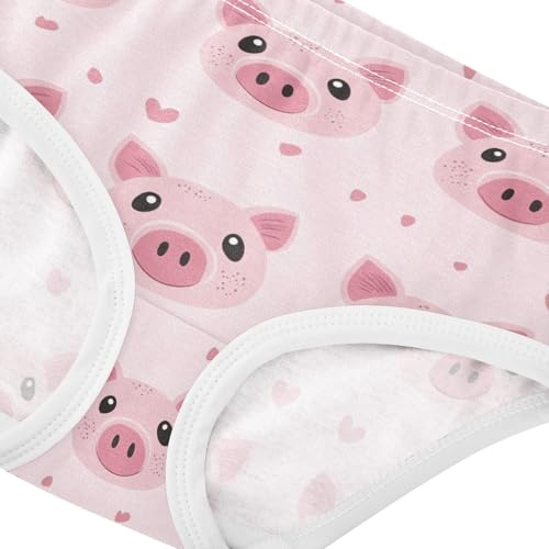 Wusikd Cute Piglet Girls' Underwear Cotton Pink Girls Briefs Soft Toddler Underwear 2T4