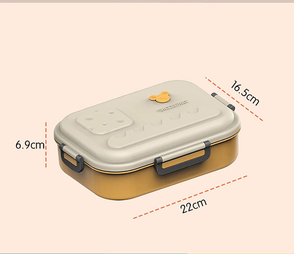 Caja Bento para Adultos para Niños, Fiambrera PP De Acero Inoxidable Creativa Y Simple, La Moda De 3 Rejillas Se Puede Utilizar para El Picnic De Trabajo Escolar