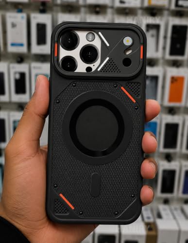 Image of iPhone 13 Pro Case Cover | Premium Compatible Mag-Safe Style Shockproof Back Cover for iPhone 13 Pro | Camera Protection Mobile Case (Black)