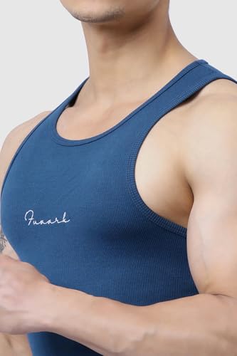 Image of FUAARK Ribbed Slim Fit Gym & Workout Tank for Men's -