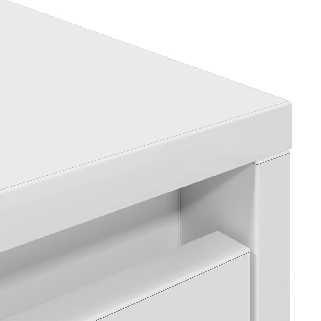 vidaXL Armario con cajón Blanco 55,5x34x119,5 cm Madera de ingeniería, Armario de Almacenamiento, aparador, Armario de Almacenamiento Alto, alacena
