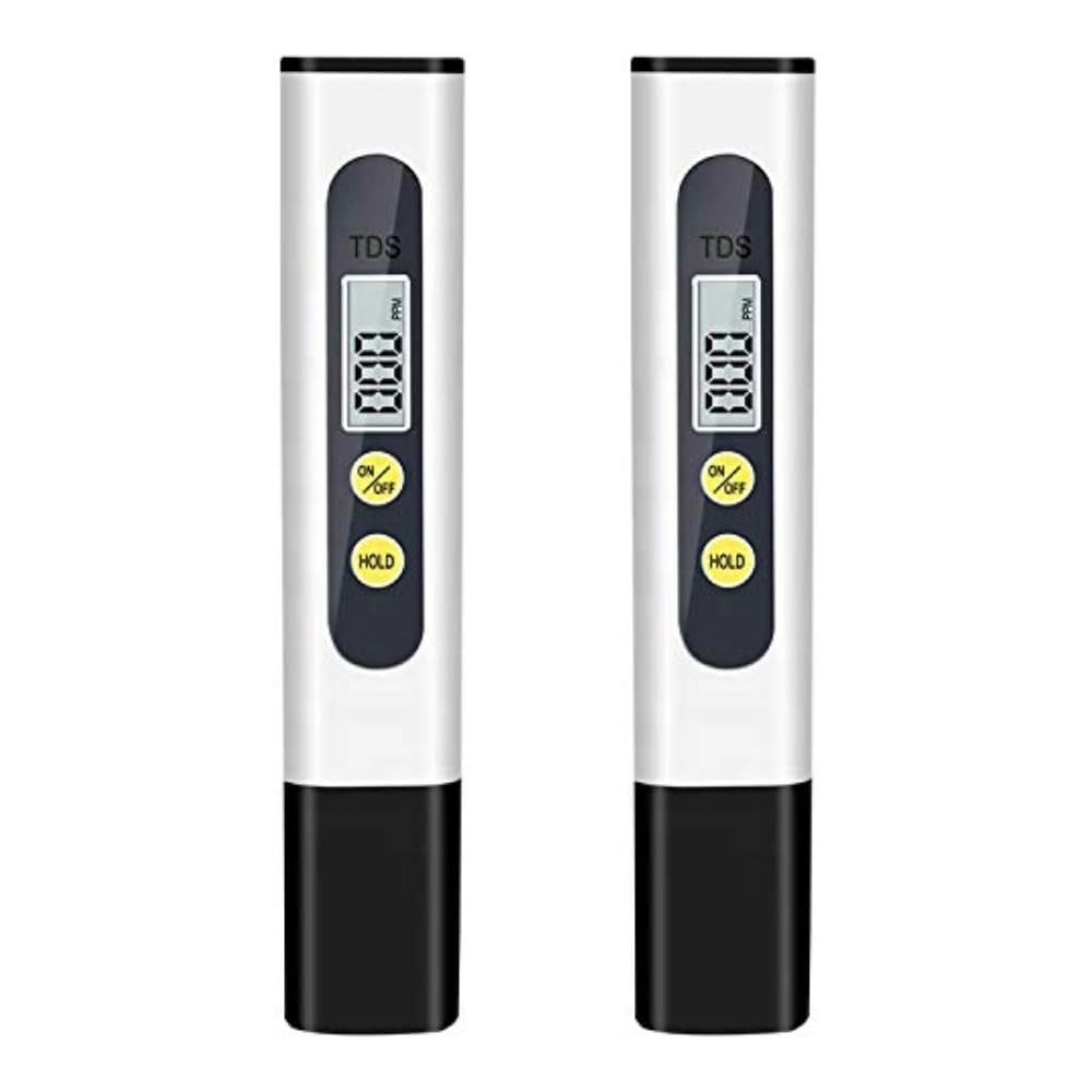 Portable Digital TDS & EC Meter Hold (White) Pack of 2 with LCD Screen, Water Quality Testing Pen with Protective Case for RO Water purifier, RO UV Filter Testing & Water Testing with Hold Function