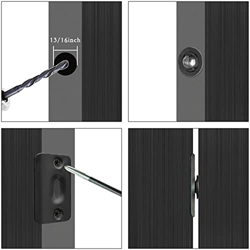 Enconker 2 Pack Closet Door Ball Catch Black, French Door Hardware Ball Catch, Cabinet Latch Lock, Drive In Ball Catch Door Hardware, Stainless Steel Adjustable With Strike Plate (Black) #TOP6