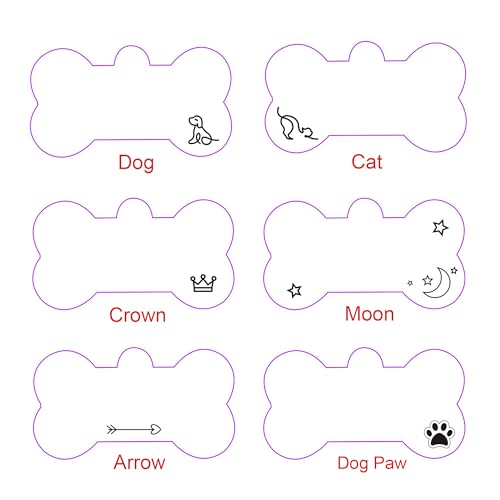 EDSG Dog Tags Personalized for Pets Dog Name Tags Custom Dog Tags Stainless Steel ID Tags (Black Bone)