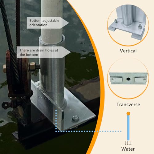 DYUEXI Boat Lift Guide Post Bracket with Mounting Lugs & Hardware, Compatible 5"x8" & 6"x10" I-Beams, Marine-Grade Dock Bracket for Boat Docks, Piers and Marinas (4 Pack Guide Post Bracket) by DYUEXI - Image 4
