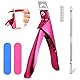 ALIIP Nagelknipser Gelnägel, Maniküre Tip Cutter Profi Gelnägel Nagelknipser Edelstahl, Nail Cutter for Gel Nails, Kunstnägel, Gelnägel, Rosa(mit 10 Magneten,Nagelfeile,Nagelschieber)