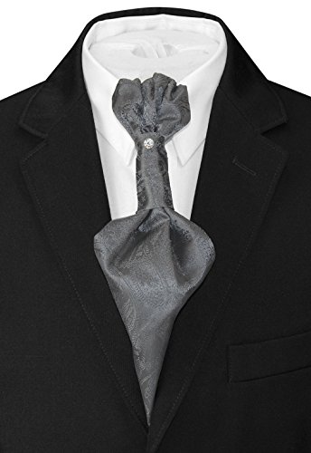 Image of Vesuvio Napoli PreTied ASCOT Solid PAISLEY Color Cravat Men's Neck Tie 21 Colors