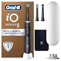 Oral-B Spazzolino Elettrico Ricaricabile iO 5 Nero, 1 Spazzolino Elettrico Oral B, 3 Testine di...