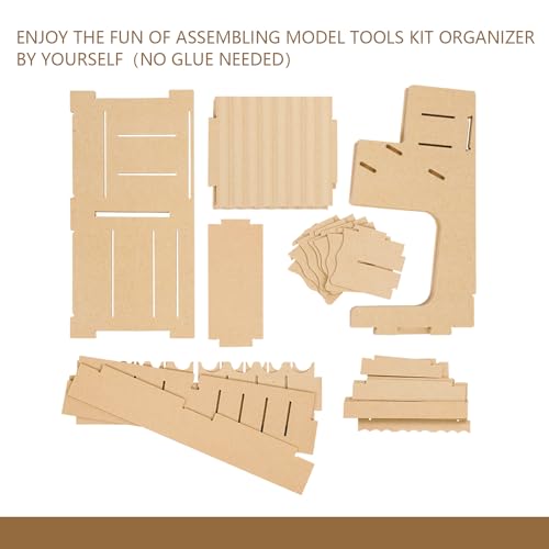 Image of Wooden Model Kit Organizer Rack with MDF Material, Paint Rack, Screwdriver /Brush Holder, For Tamiya Paints and Tools, GK1