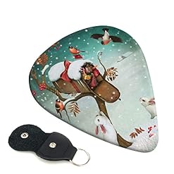 Christmas Rabbit Bunny Lot de 6 médiators pour guitare acoustique, guitare électrique, basse, ukulélé – fin, moyen et… - Les Beatles, Paul McCartney, John Lennon, RIngo Starr, George Harrison