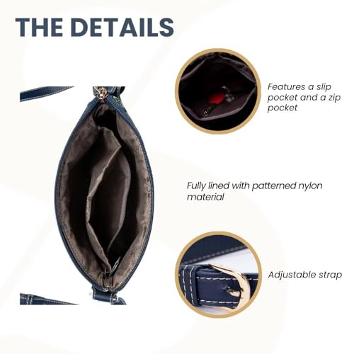 Signare Tapestry Tote Bag, Crossbody Bag and Cosmetic Makeup Bag for Women with William Morris Tree of Life in Blue backdrop4