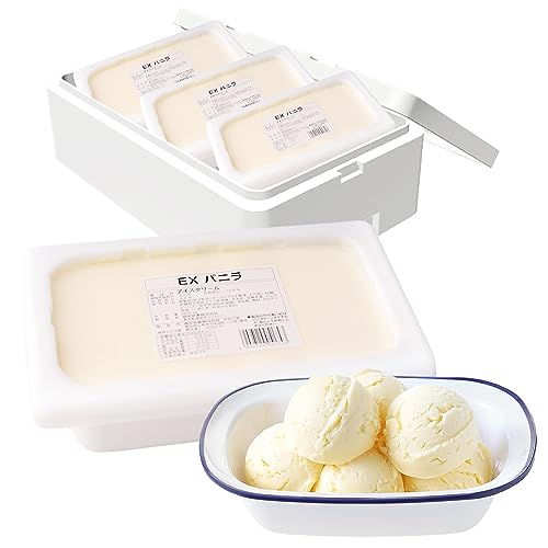 【Amazon.co.jp限定】 森永 業務用 アイス エクセレント バニラ <2L×4個セット> 【森永乳業 公式】 | 大容量