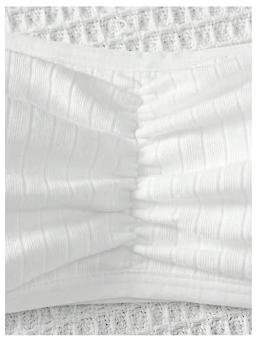 OYOANGLE Girl's 2 Pack Strapless Training Bras Ribbed Bandeau Bra with Removable Padding3