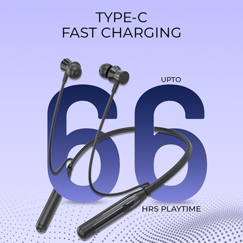 Image of RD Telinet M-15 Jolt Wireless Bluetooth Neckband Earphones, 66H Playtime, 15mm Dynamic Drivers, Bluetooth v5.3, ENC Calling, Dual Pairing, Fast Charging, IPX5 Water Resistant, Deep - Blue