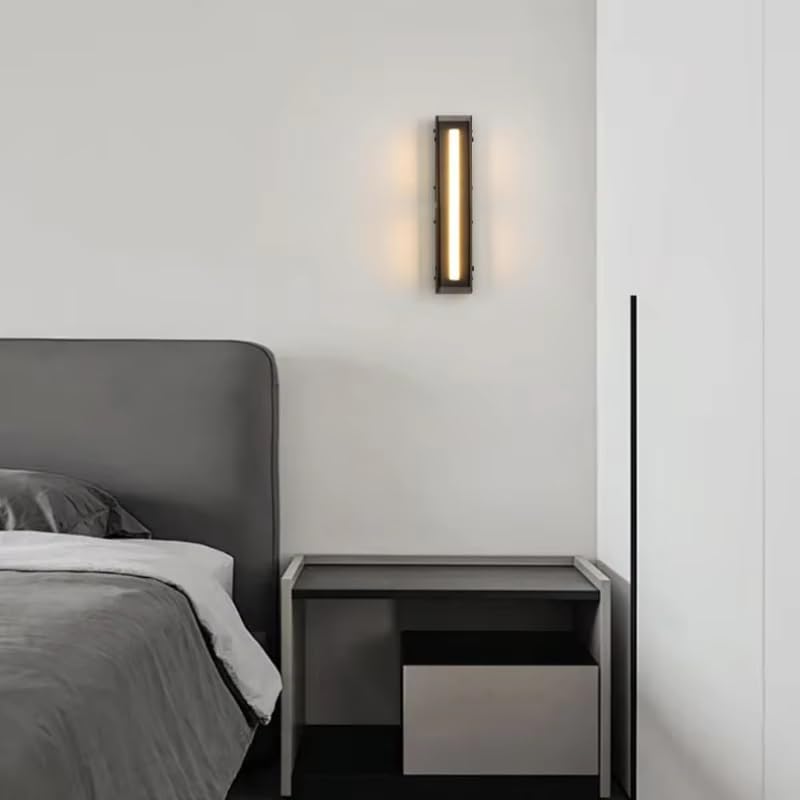 TAXXII Lámpara de Pared Retro contemporánea con Pantalla acrílica Rectangular para Sala de Estar, Dormitorio, mesita de Noche y Estudio. Iluminación Moderna para el hogar (luz Tricolor, 1 Cabezal).