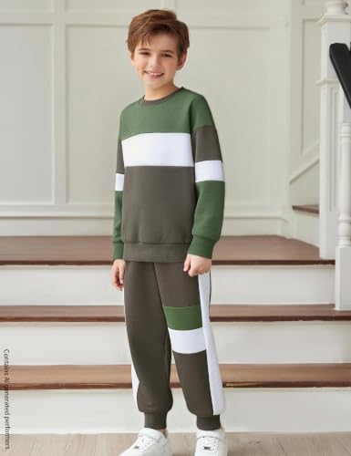 Image of mkodopy Boys Clothes Hoodie Sweatsuits Tops and Pants Boys Fall Winter Outfits Boy Clothing Set