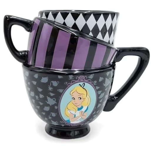 Silver Buffalo Disney's Alice in Wonderland Stacked Teacup Sculpted Ceramic Coffee Mug, 20 Ounces