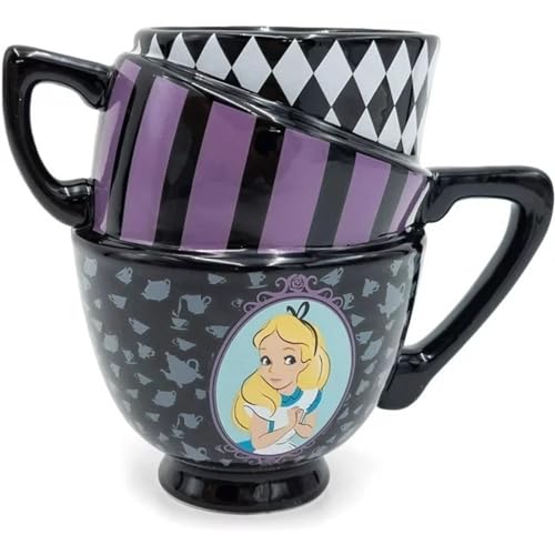 Silver Buffalo Disney Alice in Wonderland Stacked Teacup 3D Sculpted Ceramic Coffee Mug, 20 Ounces by Silver Buffalo - Used condition - US$16.08