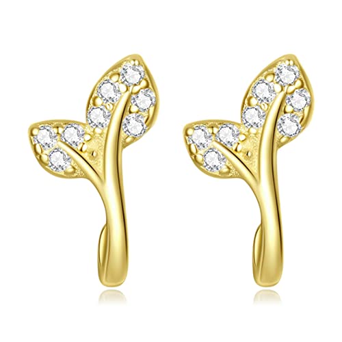Boucles d'oreilles feuille or TOBILE à porter au quotidien