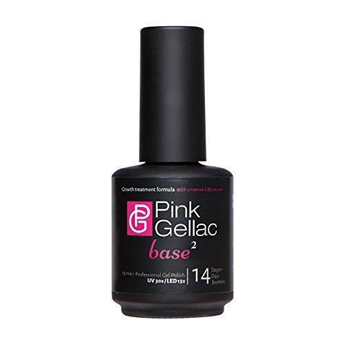 Pink Gellac Base2 UV/LED Gel Base Coat with Vitamins, Vitamin E, Vitamin B5 and Calcium