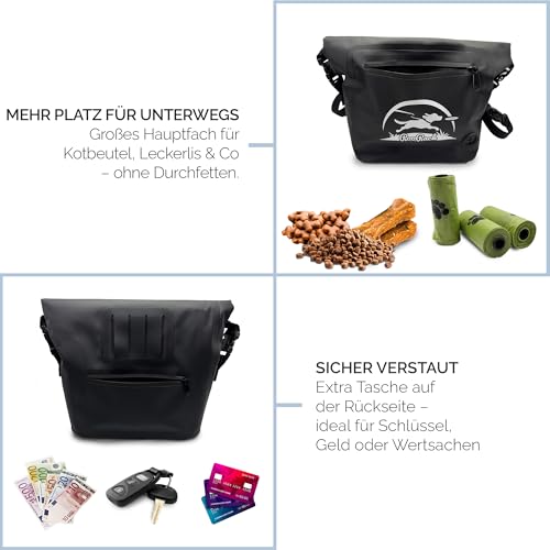 Taleas Leckerlitasche für Hunde – Wasserfeste Gassi Tasche mit geruchsdichtem Kotbeutel-Fach – Hundetraining Tasche zum Umhängen oder als Gürteltasche – Futterbeutel & Leckerlibeutel für unterwegs
