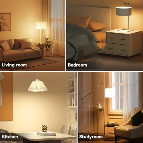 Image of TJOY 24 Pack A19 LED Light Bulbs Warm White 3000K, 60 Watt Equivalent, Efficient 9W, E26 Standard Base, Non Dimmable Energy Saving Warm Light Lamp Bulb, 800LM, 120V, for Home, Bedroom, Living Room