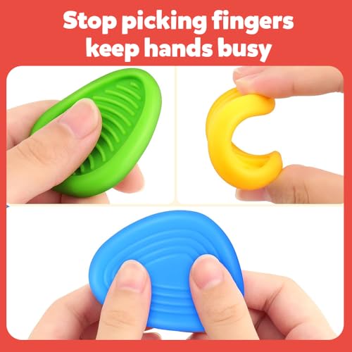 Image of Abley's Sensory Stones for Autism Support, Colorful Textured Fidget Toys, Tactile Stimulation Set with 6 Different Patterns, Educational Development