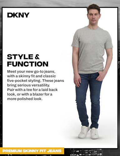 Image of DKNY Men's Skinny Jeans - Premium Soft Stretch Denim Pants | Skinny Fit Jeans for Men