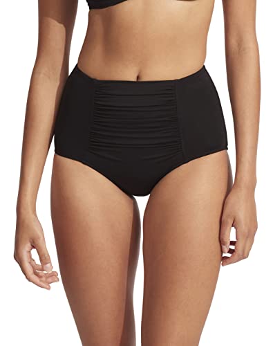 Seafolly Women's High Waisted Full Coverage Bikini Bottom Swimsuit