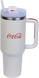 Haüskraft -Copo Termico com alça E Canudo Coca- Cola branco 1200ml