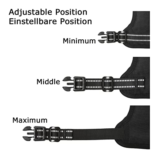 HEELE No-Pull Hundegeschirr, Brustgeschirr für Mittelgroße Hunde, Weich Atmungsaktiv Einstellbar Reflektierend Hundegeschirr Anti Zug mit Gepolstert Griff, Schwarz, S