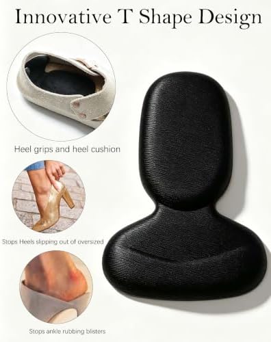 4 Pairs Shoe Heel Cushion T Shape Heel Grips for Women and Man - 2