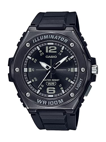 Image of Casio MWA100H Series | Men's Analog Watch |100M WR | Stainless Steel Bezel | LED Illuminator Backlight with Afterglow | Resin Band | 3 Hands (HR, MIN, SEC) | 3 Year Battery