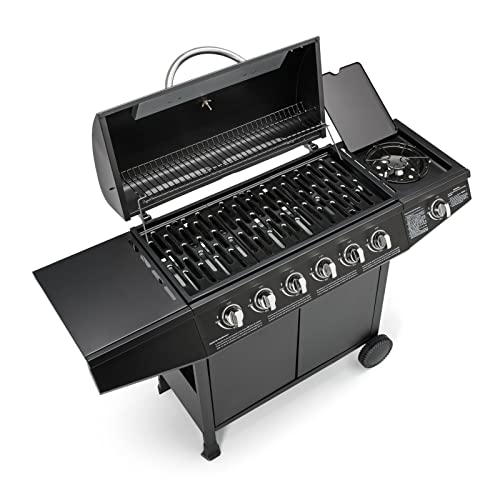 TAINO Basic bbq gasgrill, grillwagen, roestvrijstalen brander + zijbrander, grill (Basic 6+1 gasgrill) - Image 6
