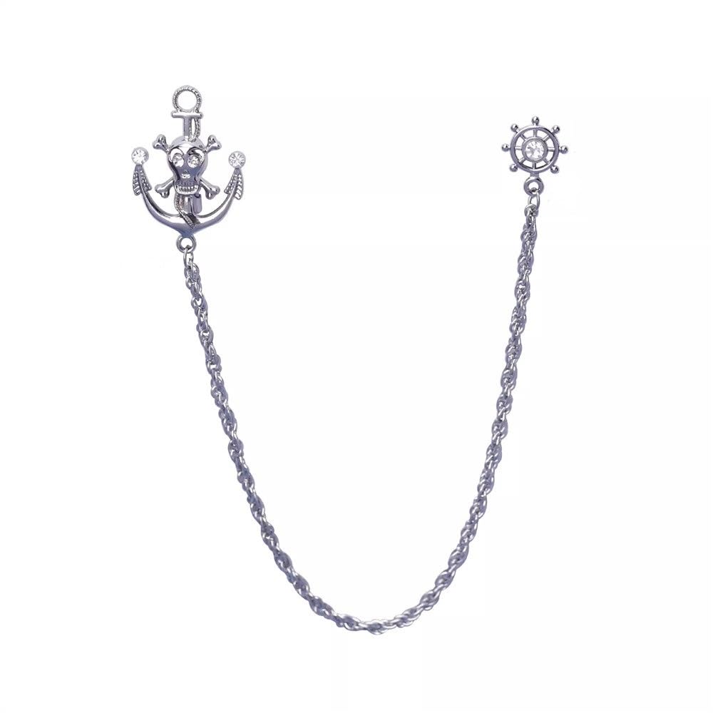 Amazon.co.jp: メンズ ブローチ パーソナライズされたタッセルスカル