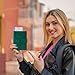 Banuce Top Grain Leather Passport Holder for Travel Women and Men Passport Cover Slim Travel Wallet Vintage Green