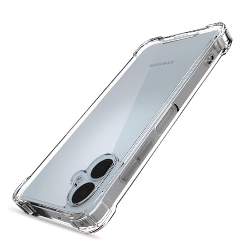 Image of Fashionury Clear Back Cover Case for Samsung Galaxy M17e 5G / M07 / A07 / F07 / F70e / A07 5G | Anti-Yellow Acrylic Hard Back + Soft TPU Bumper | 360 Protection | Slim Transparent Bumper Case (Clear)