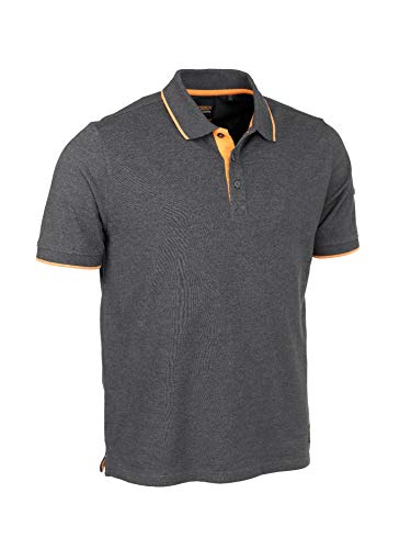 Image of Worktough Pique Polo Shirt Dark Grey Marl Size Small