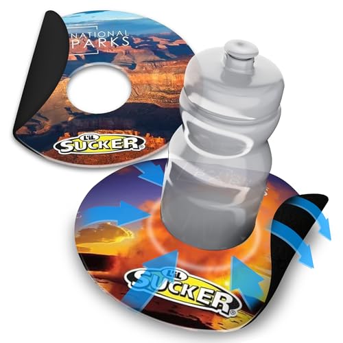 Image of L'il Sucker Suction Rings Suction Cup Holder Anti-Spill Can Drink Holder for Boats, Trucks, ATVs, Home & Outdoors - Prevent Spills with Our Non Slip Cup Coaster - National Parks Pack of 2