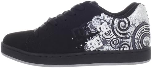 DC Women's Pixie Dizzy Script Fashion Sneaker Black Size: 5 B(M