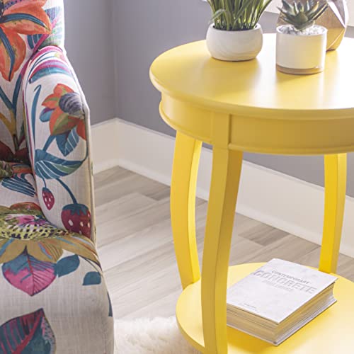 Powell Furniture Powell Round Shelf, Yellow Table #TOP5
