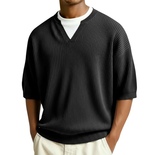 T-shirt vintage pour homme en maille douce et coupe élégante