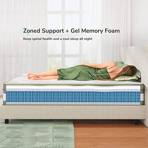 Image of Novilla Full Size Mattress, 12 Inch Hybrid Pillow Top Mattress in a Box|Gel Memory Foam & Individually Wrapped Pocket Coils Innerspring for Cozy & Peaceful Sleep, Motion Isolation, CertiPUR-US
