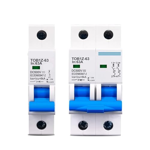 Mini disjoncteur DC 6kA 500V 20A pour tableau électrique solaire et batterie