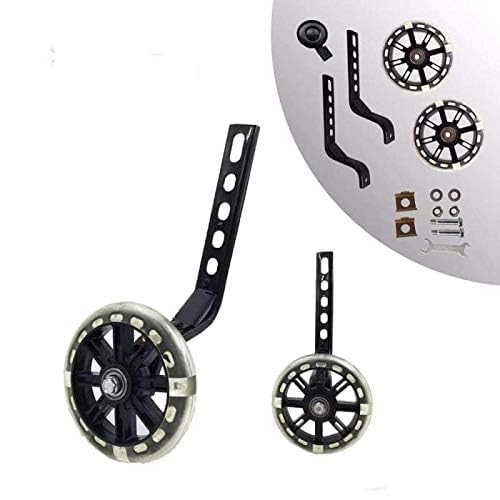 Image of training wheels flash mute wheel bicycle stabiliser mounted Kit compatible for bikes of 12 14 16 18 20 Inch, 1 Pair