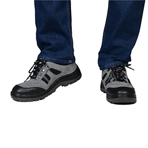 Image of NEOSAFE RUNX ISI Marked Sports Safety Shoes in sued Leather and Double Density Sole with Steel Toe, Lightweight