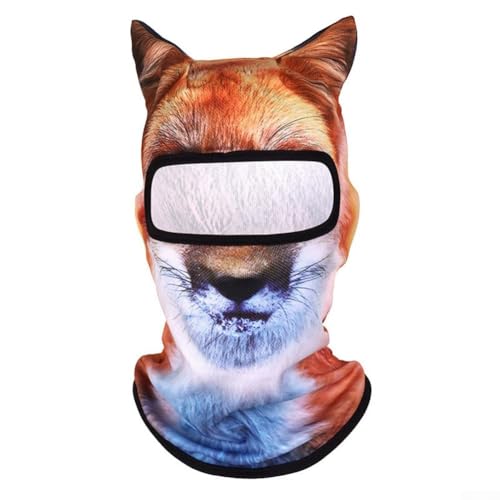 Yhenlovtt Máscara de protección UV, cara de animal, sol para hacer deportes y actividades, transpirable, protección para la cabeza, para exteriores, divertido animal para patrones (DW229007)