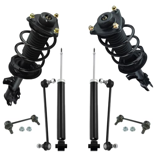 Image of TRQ Front and Rear Suspension Kit Complete Strut & Coil Spring Assembly Shock Absorber Sway Bar Stabilizer Link Compatible with 2010-2013 Hyundai Tucson 2011-2013 Kia Sportage